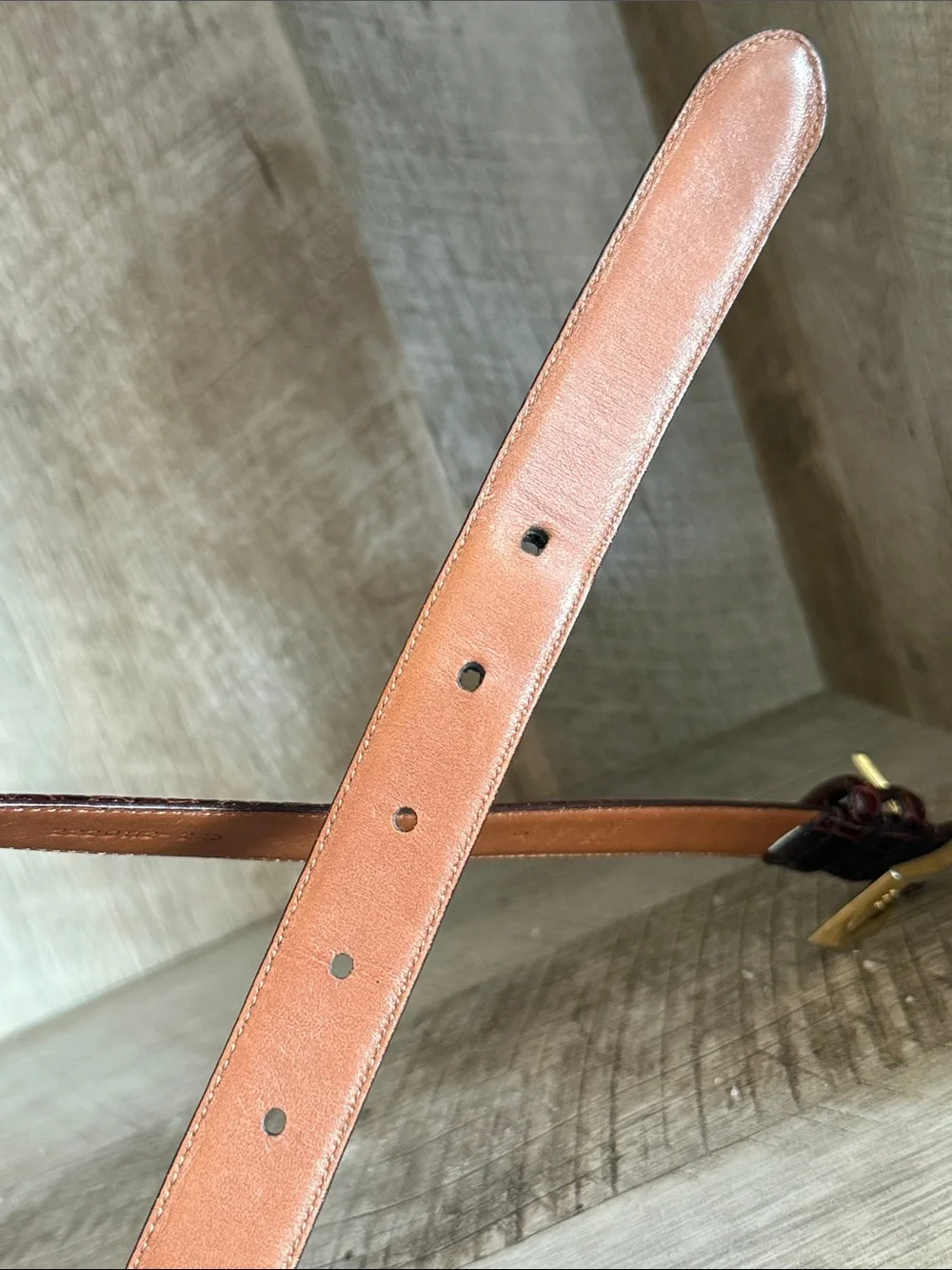 Ralph Lauren Croc-Embossed Leather Belt
